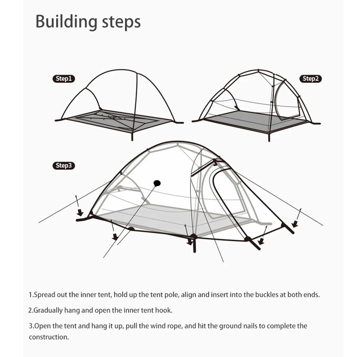 tente ultra légère trek naturehike cloud up ul 15d notice