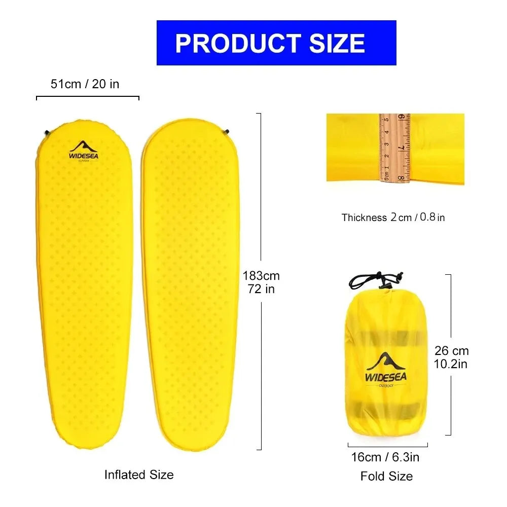 matelas auto gonflant lerger trek bivouac widesea
